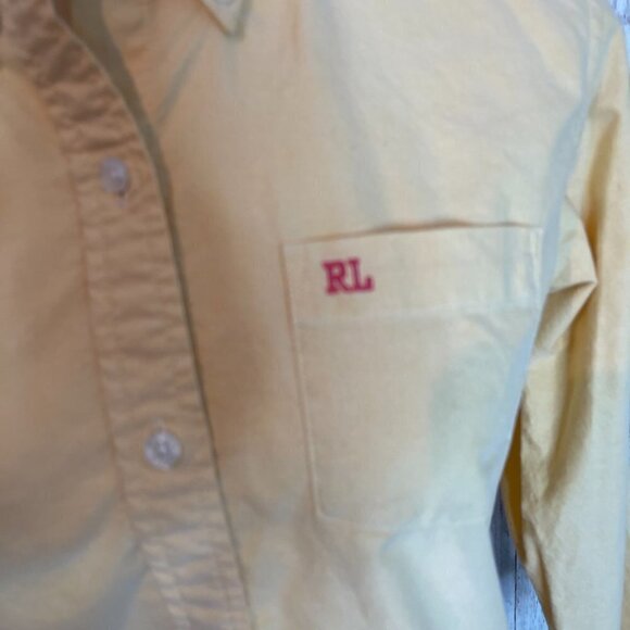 Women's Ralph Lauren Yellow Oxford Shirt size Small - Picture 2 of 4